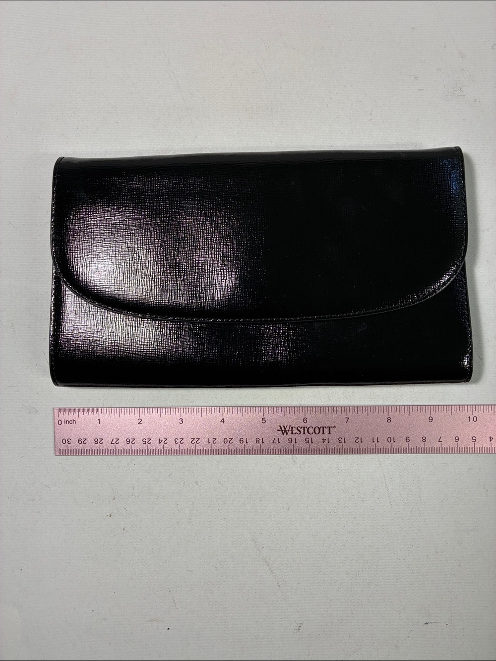 Nordstrom Elegant Black Patent Vegan Leather Women’s Clutch